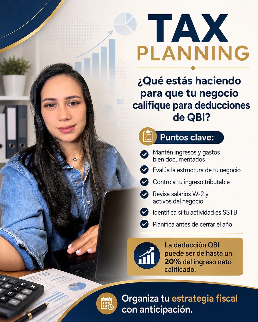 Infografía: tax planning y deducción QBI para negocios